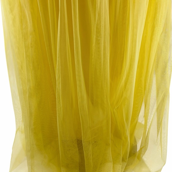 Yellow Embroidered Tulle Dress - Picture 4 of 9